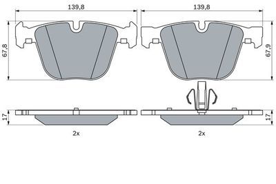 BMW 7 F01 740 xD 3.0 2010-2015 Bosch Arka Balata NETPAR4612