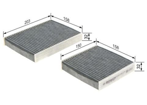 Citroen C3 1.2PureTech 2018-2024 Bosch Karbonlu Polen Filtresi