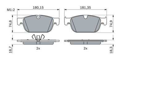 Volvo S90 2.0 D5 2016-2021 Bosch Ön Balata 184mm