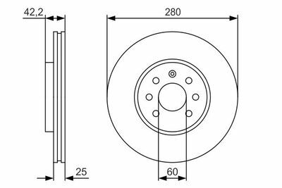Opel Combo C 1.7DTI 2001-2004 Bosch Ön Disk 280mm 4 Bijon 2 Adet