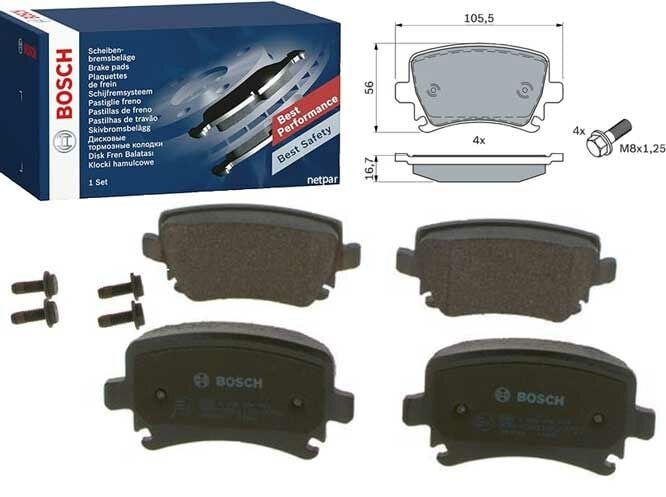 Volkswagen Passat 2.0FSI 2005-2010 Bosch Arka Balata NETPAR23914