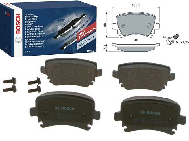 Audi A3 1.6TDI 2009-2013 Bosch Arka Balata NETPAR23914
