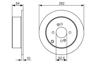 Hyundai i20 1.2 2009-2015 Bosch Arka Disk 262mm NETPARBD1242 2 Adet