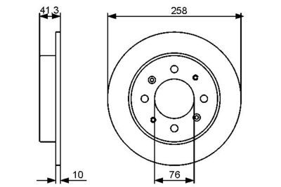 Kia Cerato 1.6 2004-2009 Bosch Arka Disk 258mm 2 Adet (G4ED)