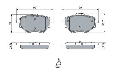 Citroen C3 Aircross 1.2 Hybrid 2025-2026 Bosch Arka Balata NETPAR25839 (HPY)