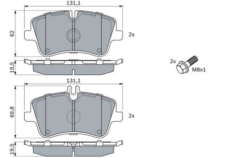 Mercedes C Serisi (203) C180 1.8 K 2002-2007 Bosch Ön Balata NETPAR23144