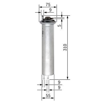 BMW 5 E60 520i 2.2 2003-2005 Bosch Benzin Filtresi NETPAR5960