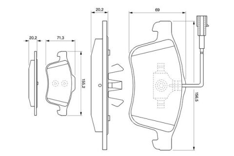 Alfa Romeo 159 1.9JTS 2005-2008 Bosch Ön Balata NETPAR24339