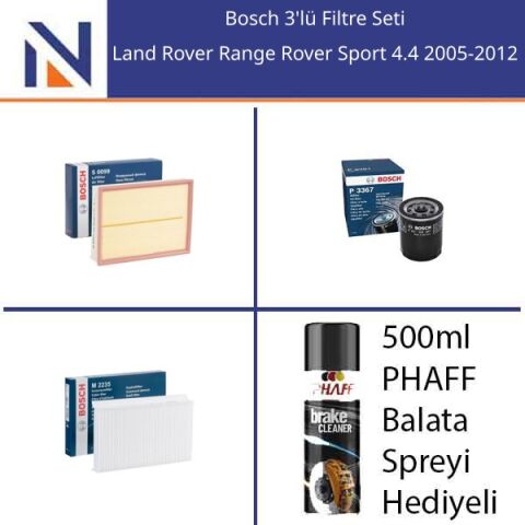 Land Rover Range Rover Sport 4.4 2005-2012 Bosch 3'lü Filtre Seti