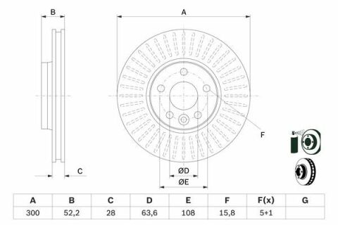 Land Rover Range Rover Evoque 2.0Si4 2011-2017 Bosch Ön Disk (300 mm) 2 Adet