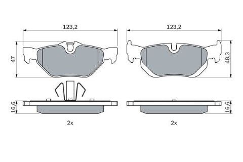 BMW 3 E90 320d 2.0 2005-2011 Bosch Arka Balata NETPAR23926
