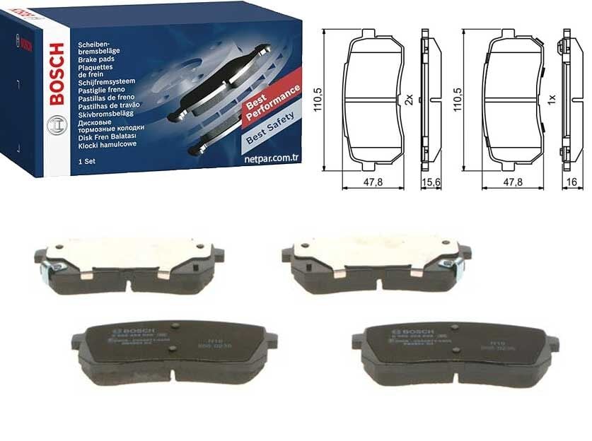 Kia Sorento 2.0CRDi 2015-2018 Bosch Arka Balata NETPAR24599