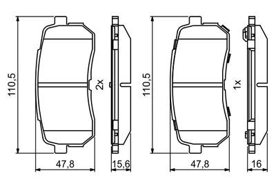 Kia Sorento 2.0CRDi 2015-2018 Bosch Arka Balata NETPAR24599 (D4HA)