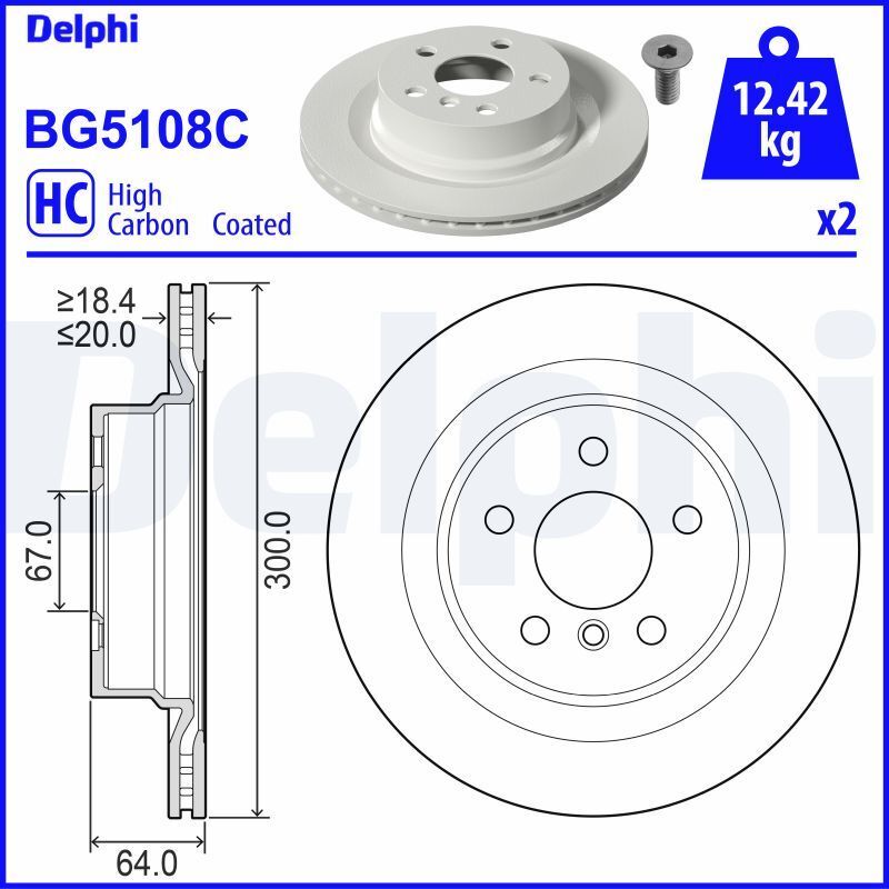 BMW 3 G20 320i 1.6 2019-2024 Delphi Arka Disk 2 Adet