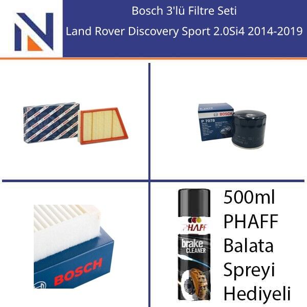 Land Rover Discovery Sport 2.0Si4 2014-2019 Bosch 3'lü Filtre Seti