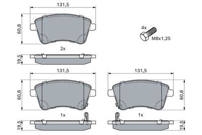 Kia Venga 1.6 2009-2013 Bosch Ön Balata NETPAR25184 (G4FC)