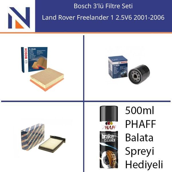 Land Rover Freelander 1 2.5V6 2001-2006 Bosch 3'lü Filtre Seti