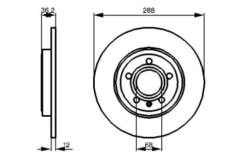Audi A4 1.8T 2004-2008 Bosch Arka Disk (288 mm) 2 Adet (BFB)