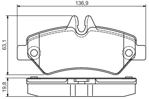 Mercedes Sprinter 313 CDI 2.1 2006-2015 Bosch Arka Balata NETPAR29190