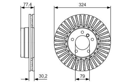 BMW 5 E60 525D 2.5 2004-2007 Bosch Ön Disk 324mm 2 Adet