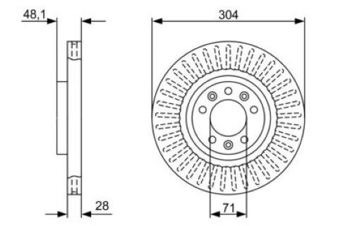 Peugeot 3008 1.6 2016-2019 Bosch Ön Disk 304mm 2 Adet (5GF-5GW-5GX-5GY-5GZ)