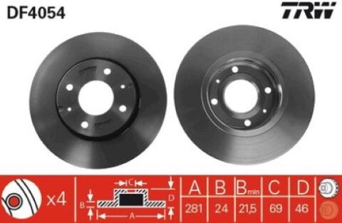 Mitsubishi Carisma 1.6 1996-2003 TRW Ön Disk 2 Adet
