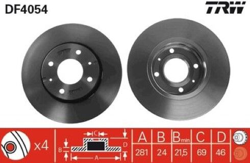 Mitsubishi Carisma 1.8GDI 1997-2003 TRW Ön Disk 2 Adet