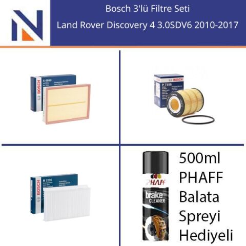 Land Rover Discovery 4 3.0SDV6 2010-2017 Bosch 3'lü Filtre Seti