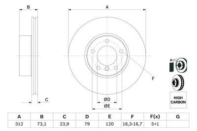 BMW 4 F32 420d 2.0 2013-2019 Bosch Ön Disk 312mm 2 Adet