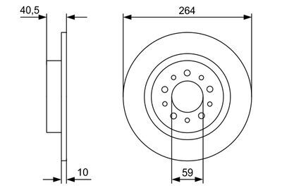 Fiat 500L 1.4 2014-2017 Bosch Arka Disk 264mm 2 Adet