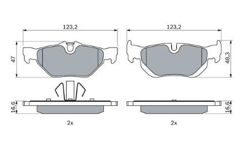 BMW 3 E93 320d 2.0 2008-2010 Bosch Arka Balata NETPAR23926
