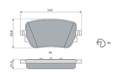 Mercedes CLA Serisi (118) CLA 200 1.3 2019-2025 Bosch Arka Balata 113mm
