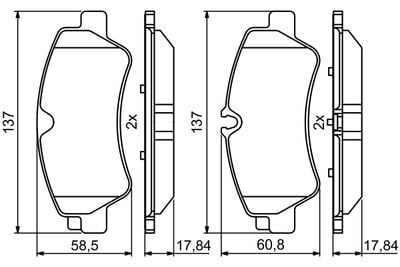 Ford Transit 2.0TDCi 2016-2023 Bosch Arka Balata 25603