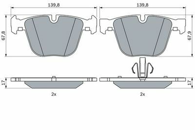 BMW 5 F07 520d 2.0 2012-2017 Bosch Arka Balata NETPAR4612