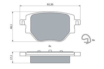 Opel Corsa F 1.2 Hybrid 2025-2026 Bosch Arka Balata NETPAR26195