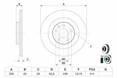 Volvo XC90 2.0 D5 2014-2019 Bosch Arka Disk 320mm 2 Adet
