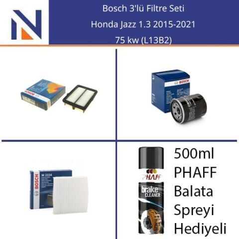 Honda Jazz 1.3 2015-2021 Bosch 3'lü Filtre Seti