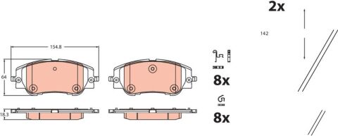 Citroen C4 1.2 Hybrid 2025-2026 TRW Ön Balata NETPAR26620 107 kw