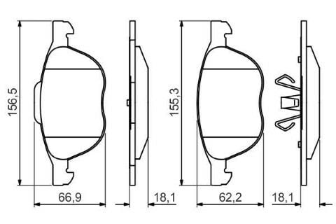 Volvo V40 2.0 D4 2014-2016 Bosch Ön Balata NETPAR23723