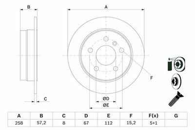 Mercedes B Serisi (245) B200 2.0 2005-2011 Bosch Arka Disk 2 Adet