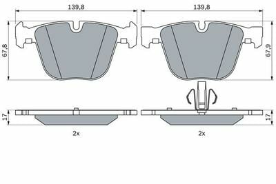 BMW 5 E60 535d 3.0 2004-2010 Bosch Arka Balata NETPAR4612