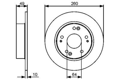 Honda Accord 2.0 2003-2008 Bosch Arka Disk 260mm 2 Adet (K20A-K20Z2)
