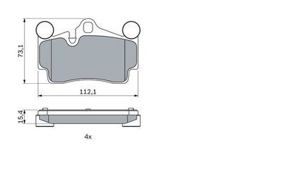 Porsche Cayenne 3.0d 2008-2010 Bosch Arka Balata NETPAR23694