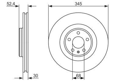 Audi A6 2.0TFSI 2014-2018 Bosch Ön Disk 345mm 2 Adet