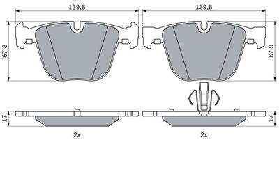 BMW X5 E70 3.0d 2007-2008 Bosch Arka Balata NETPAR4612
