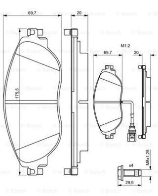 Volkswagen Passat 2.0TDI 2010-2019 Bosch Ön Balata 175mm
