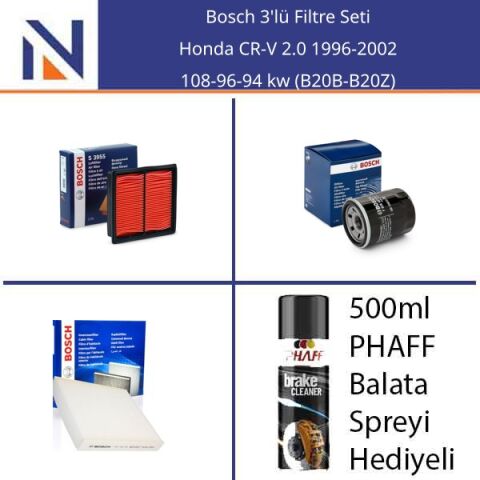 Honda CR-V 2.0 1996-2002 Bosch 3'lü Filtre Seti