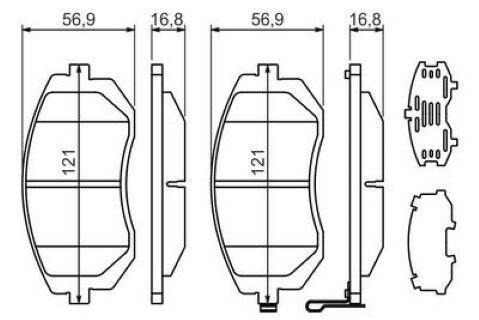 Subaru Forester 2.5T 2003-2007 Bosch Ön Balata 121mm