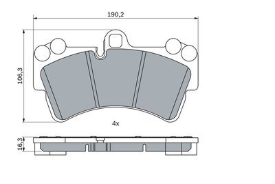 Volkswagen Touareg 3.0TDI 2004-2010 Bosch Ön Balata NETPAR23693