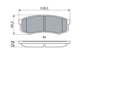 Toyota Land Cruiser 2.8 D-4D Prado 2015-2017 Bosch Arka Balata NETPAR4313 (1GD)